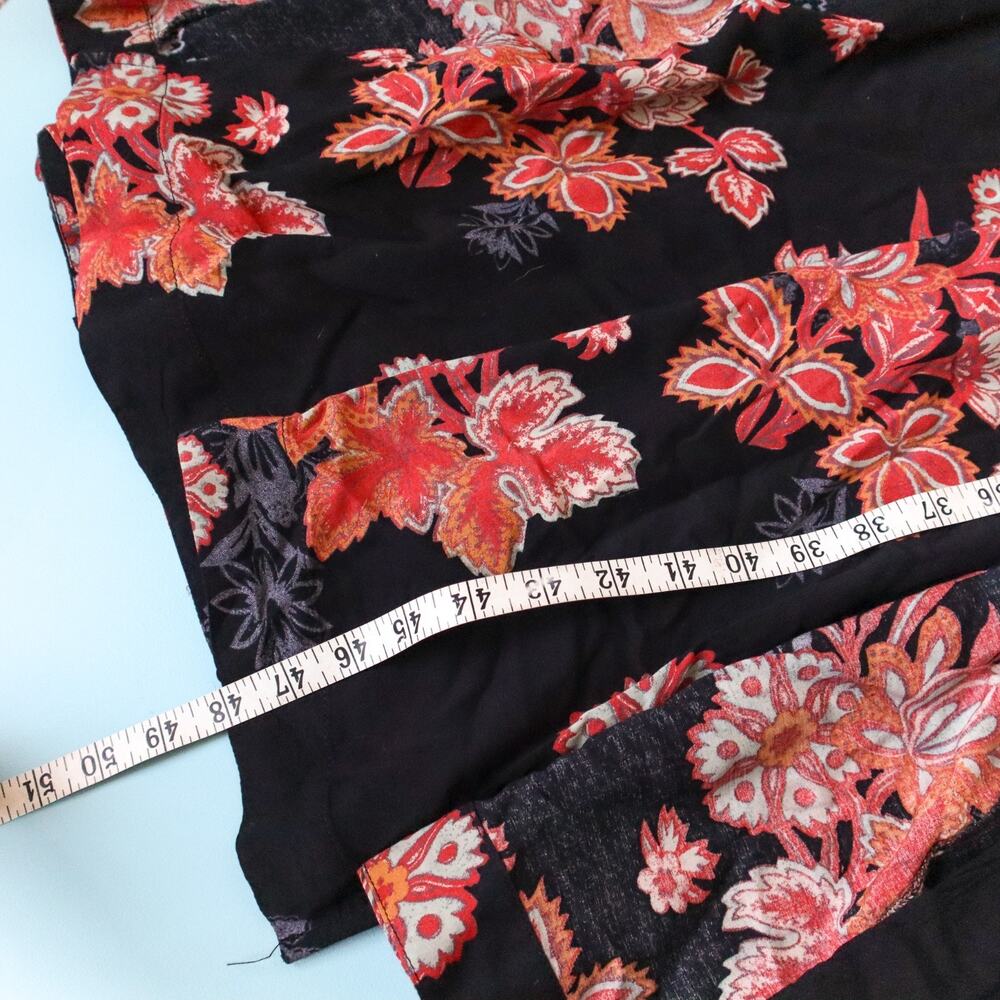 Free People Miranda Black Floral Midi Button Front Dress Size 6 Boho Embroidered - Picture 8 of 11